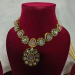 Pink and White Stone Choker Set